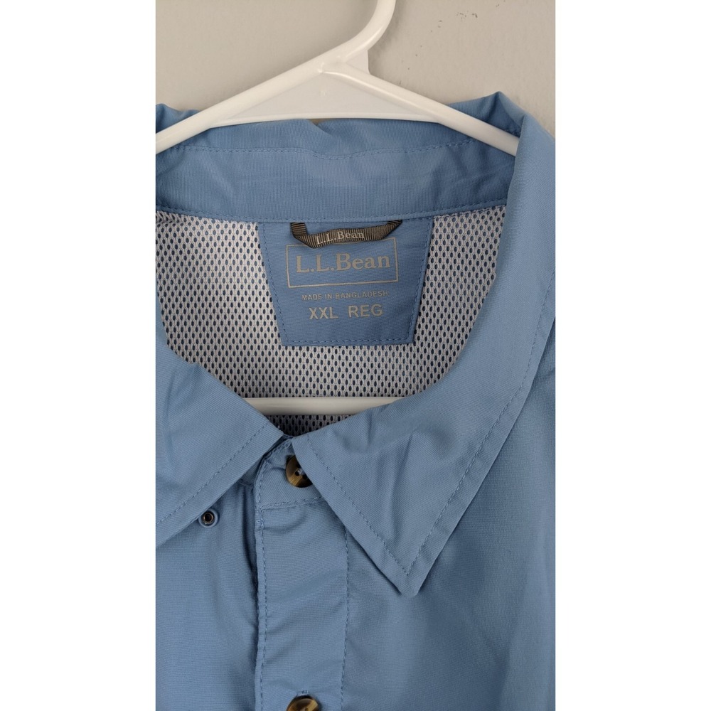 L.L.β Bean Men's XXL Blue NylonβBlend Vented Fishing Shirt β Outdoor Utility - Picture 5 of 16